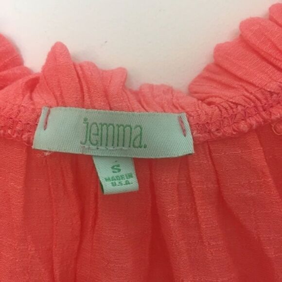 Jemma Coral Rayon 3/4 Sleeve Peasant Blouse | Size S - Picture 3 of 3